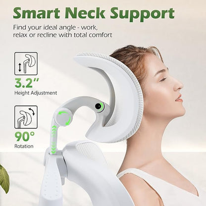 Office Chair Ergonomic Desk Chairs with Adjustable Lumbar Support& Headrest Hanger, High Back Breathable Mesh Chair with Wheels, Rolling Swivel Comfy Task Computer Chair for Home Work Gaming