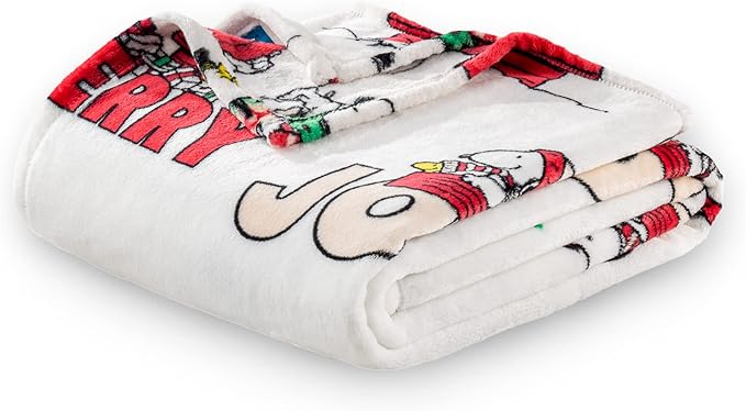 Berkshire Blanket Peanuts VelvetLoft Cute Character Snoopy Plush Throw Blanket,Peanuts Snowy Scene,Throw 55 in x 70 in (Official Peanuts® Product)