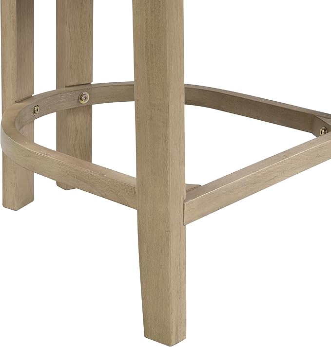 Christopher Knight Home Minso Wooden Counter Height Bar Stools Set of 2, Comfy Upholstered Barstools with Backrest/Footrest, Counter Stool for Kitchen Island/Home Bar Table, Light Ash + Beige