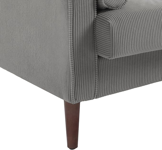 Oversized Accent Chair Set of 2, Corduroy Fabric Mid Century Modern Armchair with Large Seat for Living Room Bedroom Reading