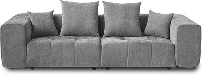 JACH 2 Seater Sofas Sectional Couches, Modern Love Seat Office Couch, Loveseat Modular Couch, Cozy Sleeper Sofa for Apartment, Bedroom, Living Room (Linen Fabric, Grey)