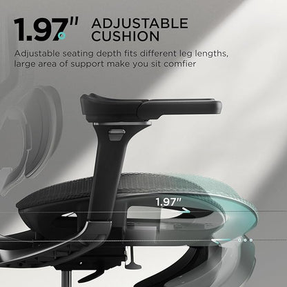 Hbada E3 Pro Ergonomic Office Chair, Big and Tall Office Chair - with 3-Zone Dynamic Lumbar Support, 4D Adjustable Headrest, 6D Adjustable Armrests, Swivel, Black