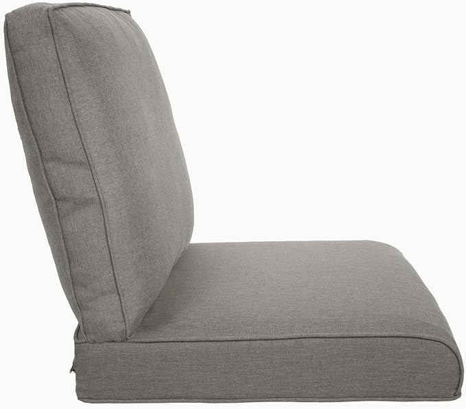 Pop 22x25/22x24 Outdoor Cushions for Patio Couch Chairs Set of 3 - High Back Comfy Outside Seat Cushions for Wicker Dining Rocker Glider Loveseat 3-Seater Sectional Sofa - Grey/Classic