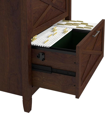 Bush Furniture Key West 2 Drawer Lateral File Cabinet in Bing Cherry, Document Storage for Home Office, Accent Chest with Drawers