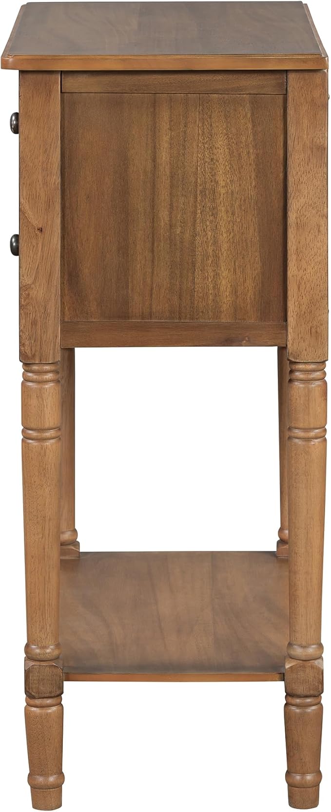 Knocbel Slim Antique Entry Console Table with 3 Drawers & Bottom Open Shelf, Solid Wood Narrow Sofa Couch Table for Entryway Hallway Living Room 23.7" W x 13" D x 31.4" H Natural