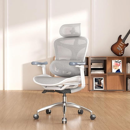SIHOO Doro C300 Ergonomic Office Chair with Ultra Soft 3D Armrests, Dynamic Lumbar Support for Home Office Chair, Adjustable Backrest Desk Chair, Swivel Big and Tall Computer Chair (Grey)