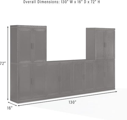 Crosley Furniture Essen 3-Piece Modern Sideboard Buffet Cabinet and Kitchen Storage Pantry Set, Black