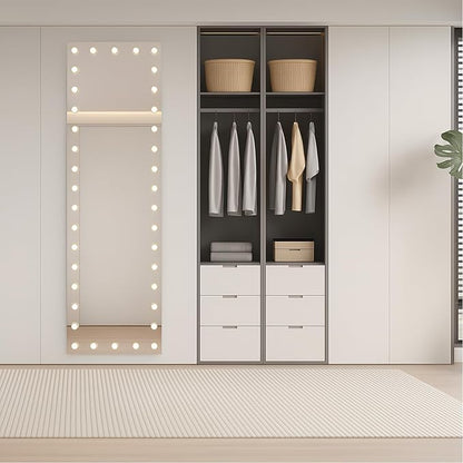 WTTY LED Bathroom Mirror with Lights 96"x36" Hollywood Wall-Mounted Mirror with 3 Color Temperatures, Stepless Dimmable Bulbs, Anti-Fog & Shatter-Proof