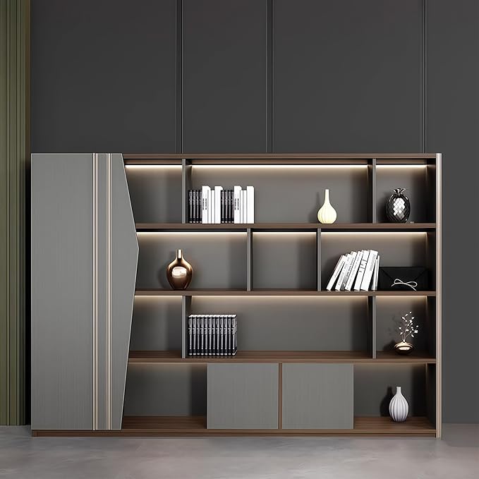 Modern Executive Desk, 141.7 inch L Shaped Desk with Storage, L Shape Corner Desk Drawers and Lockable Storage No Installation Required, Without Desk or Computer Chair (Filing Cabinet)