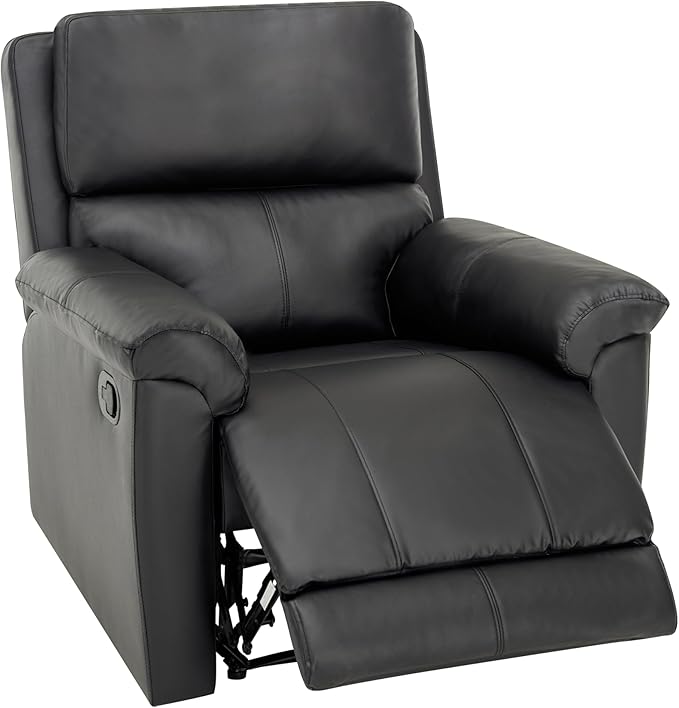 MINCETA Recliner Chairs,Modern 5" Wall Hugger Nursery Recliner with Overstuffed Arm and Back for Living Room,PU Leather in Black