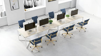 Office Chair Ergonomic Swivel Desk Chair with Armrests and Wheels Comfortable Heavy-Duty Chair for Home Office Wide 22.83in Seat for Women and Men，Gold Navy