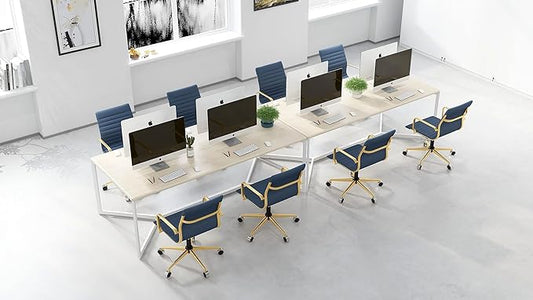 Office Chair Ergonomic Swivel Desk Chair with Armrests and Wheels Comfortable Heavy-Duty Chair for Home Office Wide 22.83in Seat for Women and Men，Gold Navy