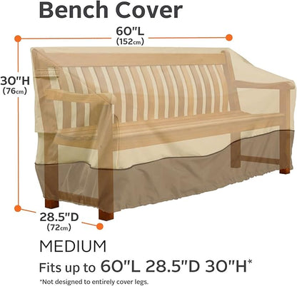 Classic Accessories Veranda Water-Resistant 60 Inch Patio Bench Cover, Patio Furniture Covers