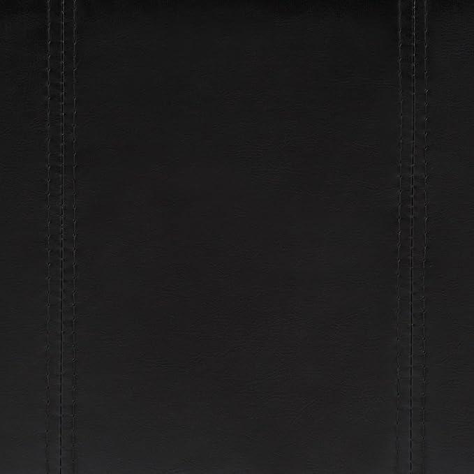 SIMPLIHOME Amelia 33 inch Wide Transitional Rectangle Storage Ottoman Bench in Midnight Black Vegan Faux Leather, Assembled, For the Living Room, Entryway and Family Room