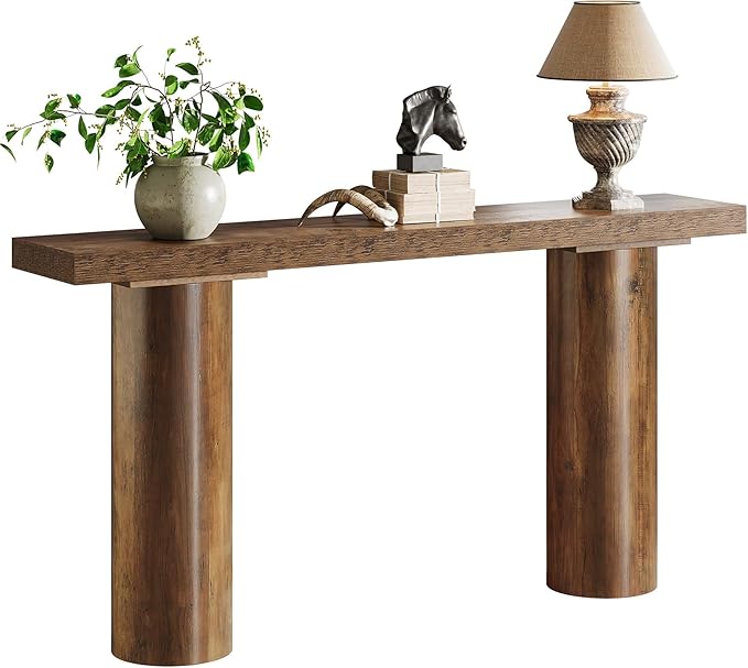 Tribesigns 63" Farmhouse Entryway Console Table, Narrow Long Sofa Table Behind Couch for Living Room, Hallway, Entrance, Foyer