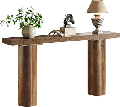 Tribesigns 63" Farmhouse Entryway Console Table, Narrow Long Sofa Table Behind Couch for Living Room, Hallway, Entrance, Foyer