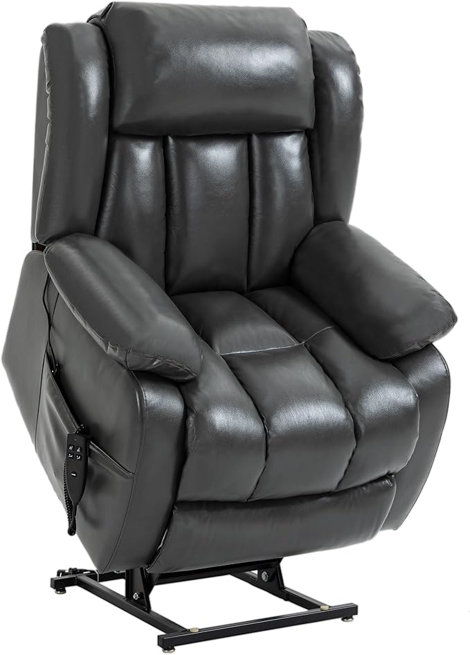 Recliner Chairs for Adults, Power Lift Chair for Elderly, Oversized Bedroom Chair with Massage&Heat, Leather Nursery Glider Chair for Living Room, Sofa Chair Home Theater Seating with Lumbar Support