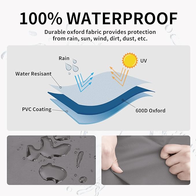 Easy-Going Waterproof Outdoor Loveseat Cover, Heavy Duty Deep 2-Seater Patio Couch, Windproof Furniture With Air Vent (76Wx40Dx33H inch, Gray/Dark Gray)