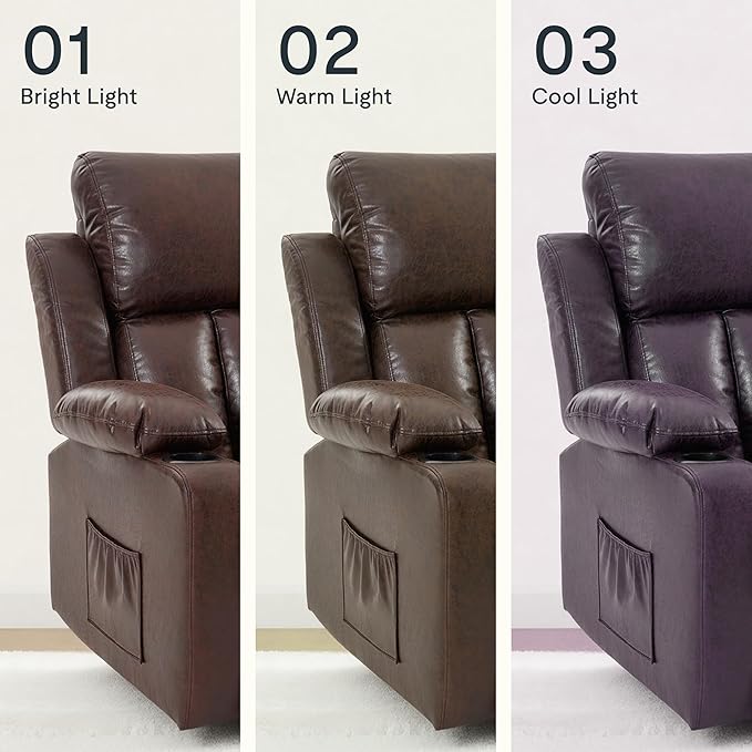 FLEXISPOT XL31-XL Oversized Power Lift Recliner Chair for Elderly, 27.4" Extra Wide Lay Flat Lift Chair with Massage & Heat, Dual Motor Electric Reclining Sofa for Big and Tall(Oversized, Pecan)