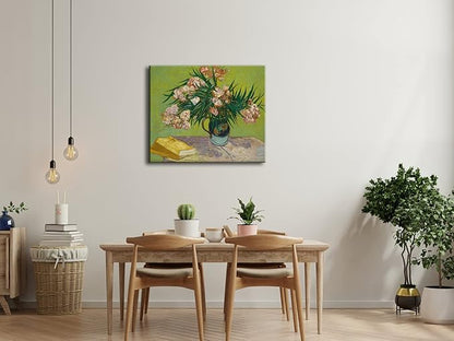 Wieco Art Large Giclee Canvas Prints Wall Art Oleanders 1888 by Van Gogh Famous Floral Oil Paintings Reproduction Modern Gallery Wrapped HD Classic Abstract Flowers Pictures Artwork for Home Decor