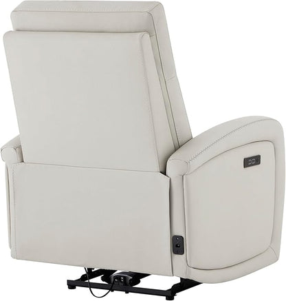 Watson & Whitely Power Recliner Chairs for Adults, Zero Wall Recliners W Power Headrest Type-C Charger, Small Faux Leather RV Recliners Home Theater Seating for Living Room, Cream