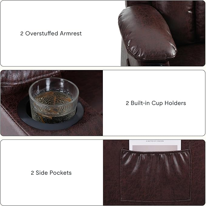 FLEXISPOT XL31-XL Oversized Power Lift Recliner Chair for Elderly, 27.4" Extra Wide Lay Flat Lift Chair with Massage & Heat, Dual Motor Electric Reclining Sofa for Big and Tall(Oversized, Pecan)