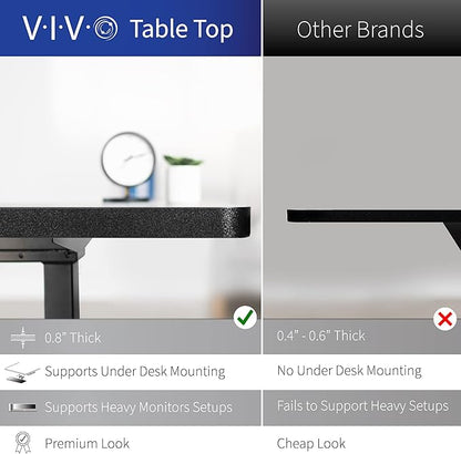 VIVO Corner Standing Desk, 63 x 47 inch Reversible L-Shaped Workstation, Electric Height Adjustment, Home, Office, and Reception Rooms, Dark Gray Table Top White Frame, DESK-E3CTWG-47