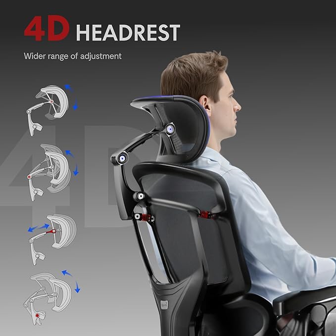 FLEXISPOT ErgoX-PRO Ergonomic Office Chair Black – AeroWeave 5.0 Mesh Seat, 5D Lumbar, 7D Armrests, 4D Headrest, 551LBS Capacity – Office, Gaming, Home