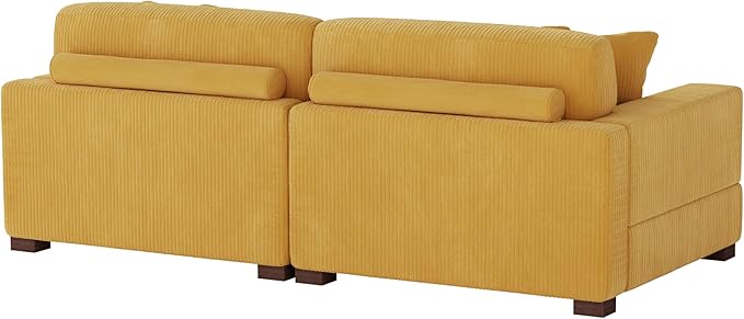 Modular Sectional Couches for Living Room, Modern Loveseat 2-Seater Sofa Couch with Ottoman, Upholstered Couches for Living Room Bedroom, Orange