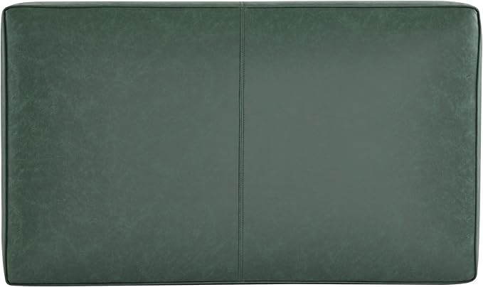 Christopher Knight Home Hillman PU Ottoman with Wood Frame,Rectangular Upholstered Footrest Bench,Non Storage Faux Leather Ottoman Bench for Living Room Bedroom Entryway Home Decor,Green