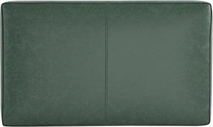 Christopher Knight Home Hillman PU Ottoman with Wood Frame,Rectangular Upholstered Footrest Bench,Non Storage Faux Leather Ottoman Bench for Living Room Bedroom Entryway Home Decor,Green