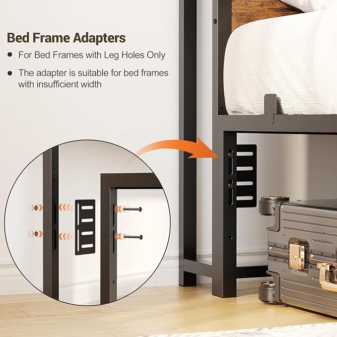Unikito Headboard for King Size Bed with Storage Shelf, Head Board with 3 Outlets and 2 USB Ports, Headboards with RGB LED Light, Height Adjustable, Sturdy and Stable, Easy Assembly, Rustic Brown
