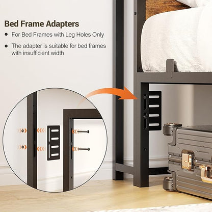 Unikito Headboard for King Size Bed with Storage Shelf, Head Board with 3 Outlets and 2 USB Ports, Headboards with RGB LED Light, Height Adjustable, Sturdy and Stable, Easy Assembly, Rustic Brown