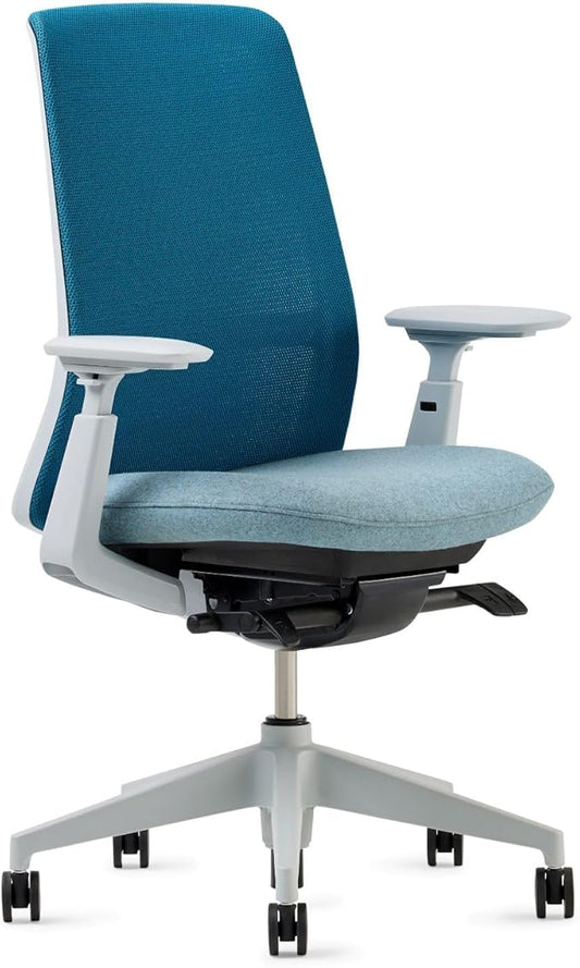 Haworth Soji Office Chair with Ergonomic Adjustments and Lumbar Support, Flexible Mesh Back (Ocean)