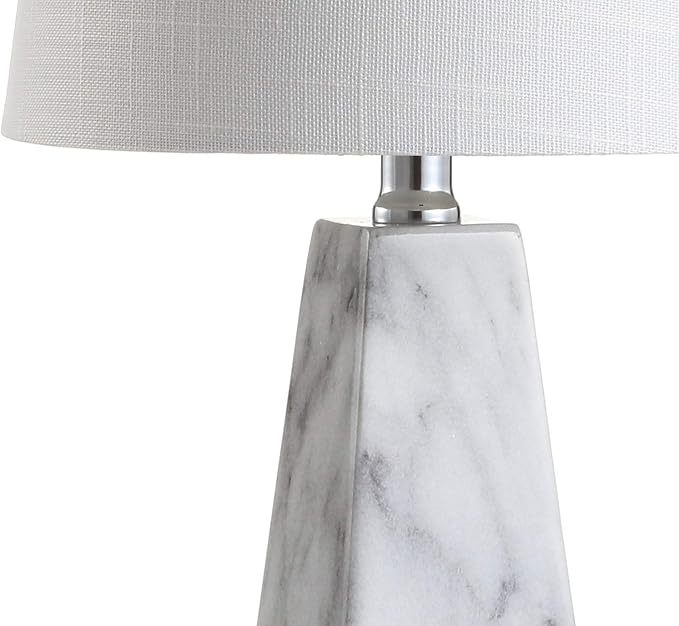JONATHAN Y JYL1037A Owen 20.5" Resin LED Table Lamp, Contemporary, Office, Living Room, Family Room, Dining Room, Bedroom, Hallway, White Marble Finish