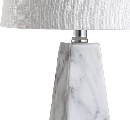 JONATHAN Y JYL1037A Owen 20.5" Resin LED Table Lamp, Contemporary, Office, Living Room, Family Room, Dining Room, Bedroom, Hallway, White Marble Finish