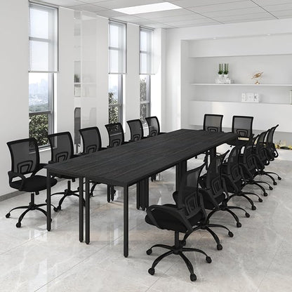 Bonzy Home Ergonomic Conference Room Chairs Set of 8, Rolling Conference Chair with Wheels, Mesh Computer Desk Chair Office Chairs with 360°Swivel, Height Adjustable, 8 Pack