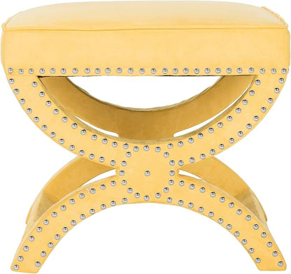 Safavieh MCR4645 Mystic Upholstered Ottoman Color: Cream