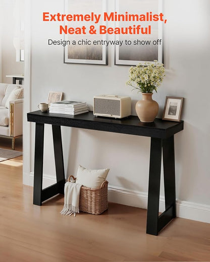 VEVOR 46 in Console Table, Modern Desk Behind The Couch, Wooden Rectangle Entrance Desk, Narrow Long Sofa Table Accent Stand for Hallway, Bedroom, Living Room, Foyer, Easy Assembly, Black