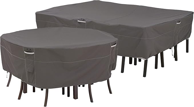 Classic Accessories Terrazzo Water-Resistant 24 Inch Round Ottoman/Coffee Table Cover, Outdoor Table Cover