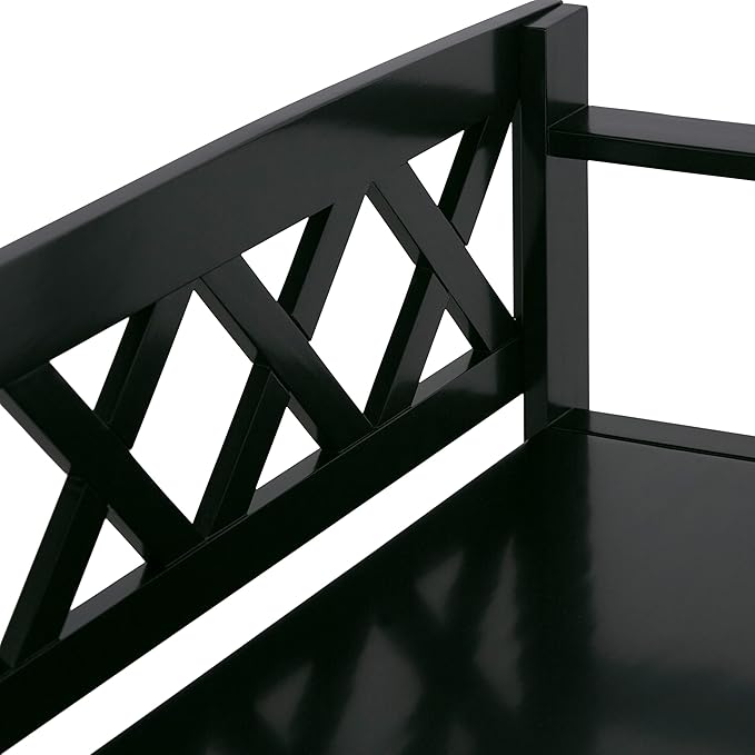 SIMPLIHOME Amherst Entryway Storage Bench - 48 inch Wide Solid Wood Hallway Seat in Black, Transitional Bench for Entryway or Living Room with Lift-Up Lid and Spacious Storage