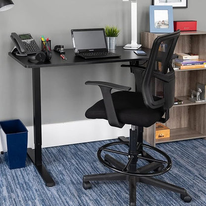 Stand Up Desk Store Electric Compact Standing Desk (Black Frame/Matte Black Top, 48” Wide)