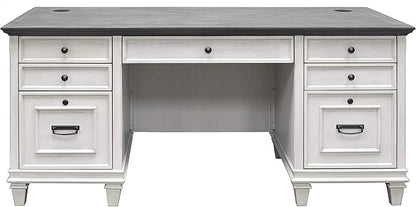 Martin Furniture Double Pedestal Desk, White