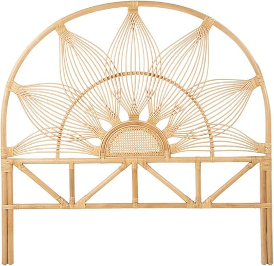 Kouboo Sunflower Rattan California King Headboard Bedroom Bedroom Furniture Headboard California King Size Tropical Decor Bohemian Decor Natural