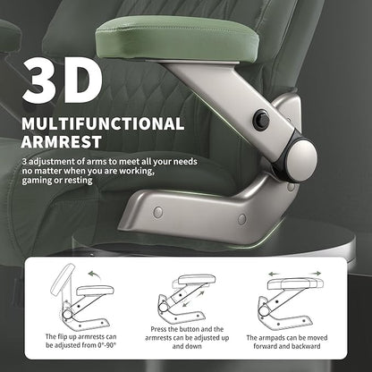 Big and Tall Office Chair 700lbs- Large High Back Executive Computer Desk Chair with 3D Flip-Up Arms, Adjustable Lumbar Support, Extra Wide Plus Size Seat, Heavy Duty Metal Base & Quiet Rubber Wheels