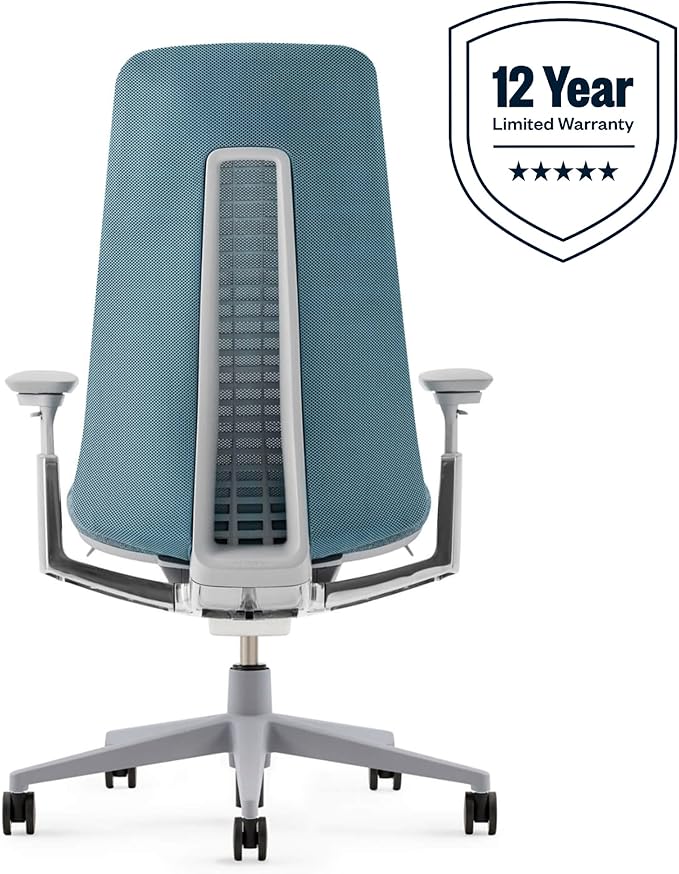 Haworth Fern Office Chair – Ergonomic and Stylish Desk Chair with Breathable Mesh Finish - Without Lumbar Support (Cornflower)