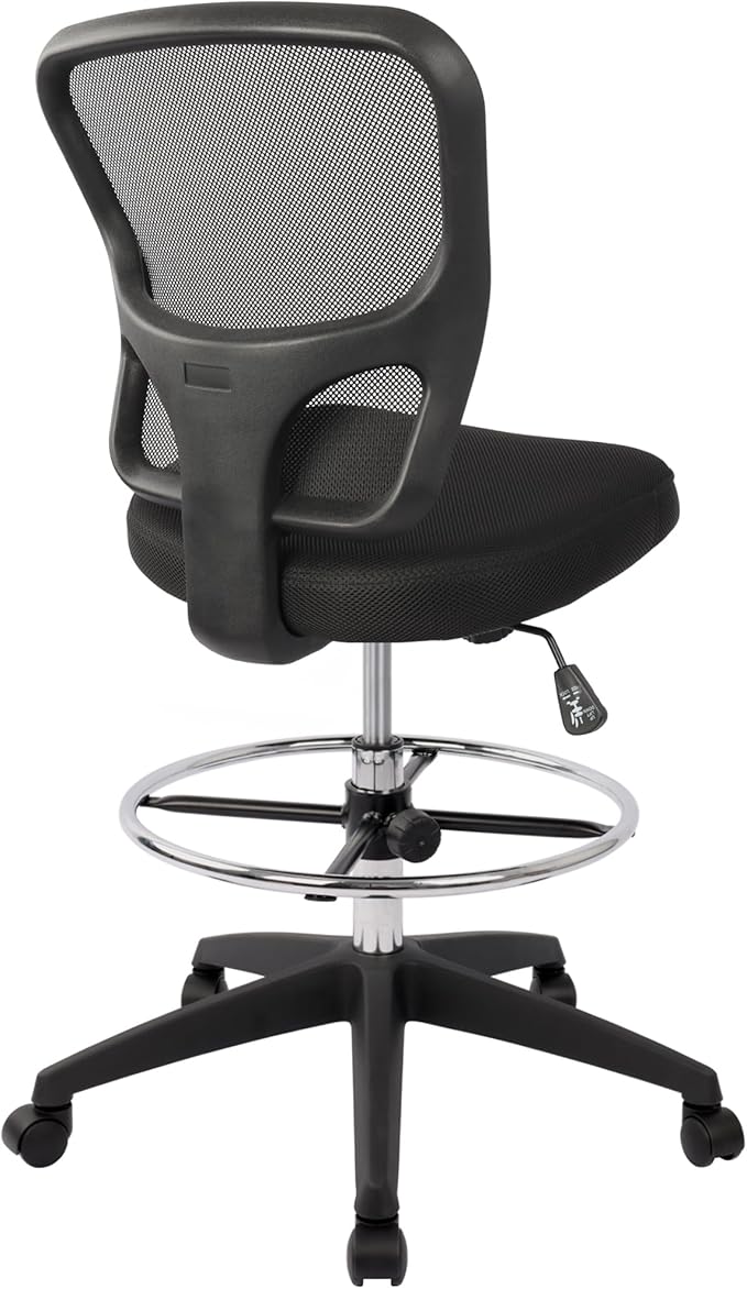 HYLONE Ergonomic Office Chairs, Office Drafting Chair, Rolling Stool Chair Armless Standing Desk Chair with Footrest Bar Stools for Home,Office & Bar