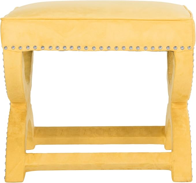 Safavieh MCR4645 Mystic Upholstered Ottoman Color: Cream