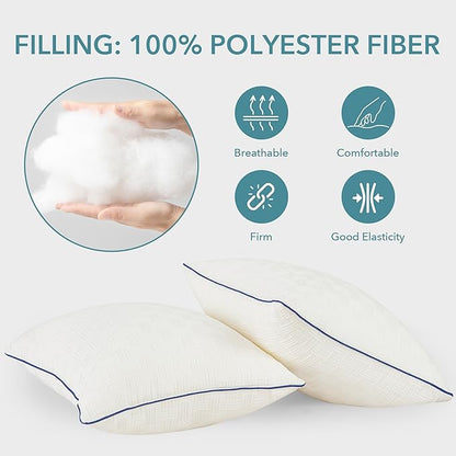 Oubonun 12x20 Pillow Inserts Set of 2 - Square Decorative Throw Pillows for Couch Bed Sofa Living Room Down Alternative Polyester Filling 12 x 20 Inch Insert(Beige)