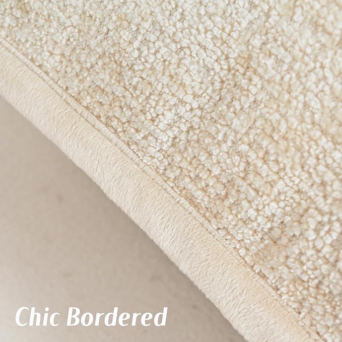 FUTEI Beige Chenille Throw Pillow Covers 24x24 Inch Set of 2,Soft Cozy Bound Edge Design European Cushion Cover,Home Decor for Couch Bed Living Room